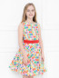 Платье из хлопка с узором Moschino Teen  –  МодельВерхНиз