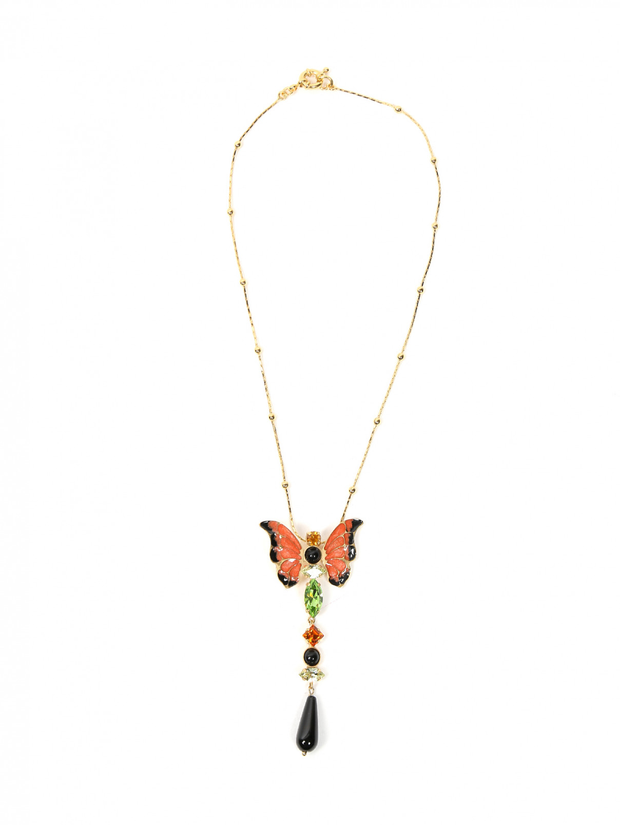 Ожерелье-бабочка, из металла и кристалов Etro  –  Общий вид  – Цвет:  Мультиколор