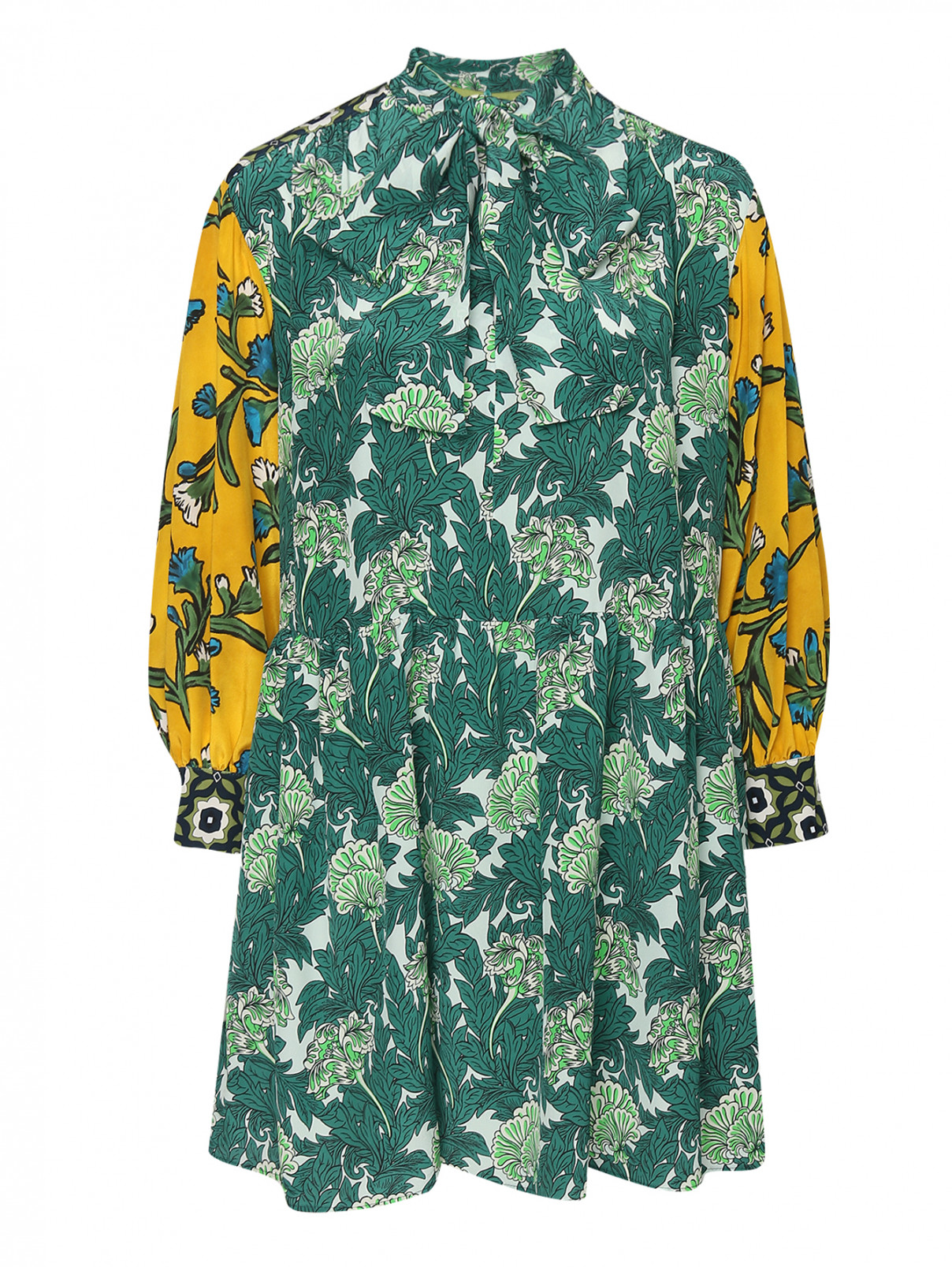 Платье-мини из шелка с узором Weekend Max Mara  –  Общий вид  – Цвет:  Мультиколор