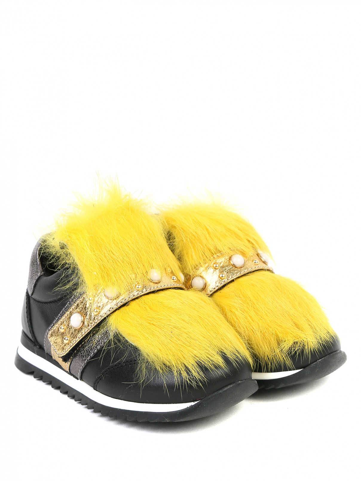 Ботинки из кожи с меховой отделкой Missouri  –  Общий вид  – Цвет:  Желтый