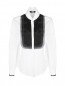 Блуза хлопковая, с декоративной отделкой воротника Karl Lagerfeld  –  Общий вид