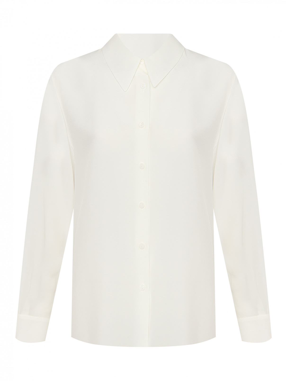 Блуза из шелка свободного кроя Luisa Spagnoli  –  Общий вид  – Цвет:  Белый