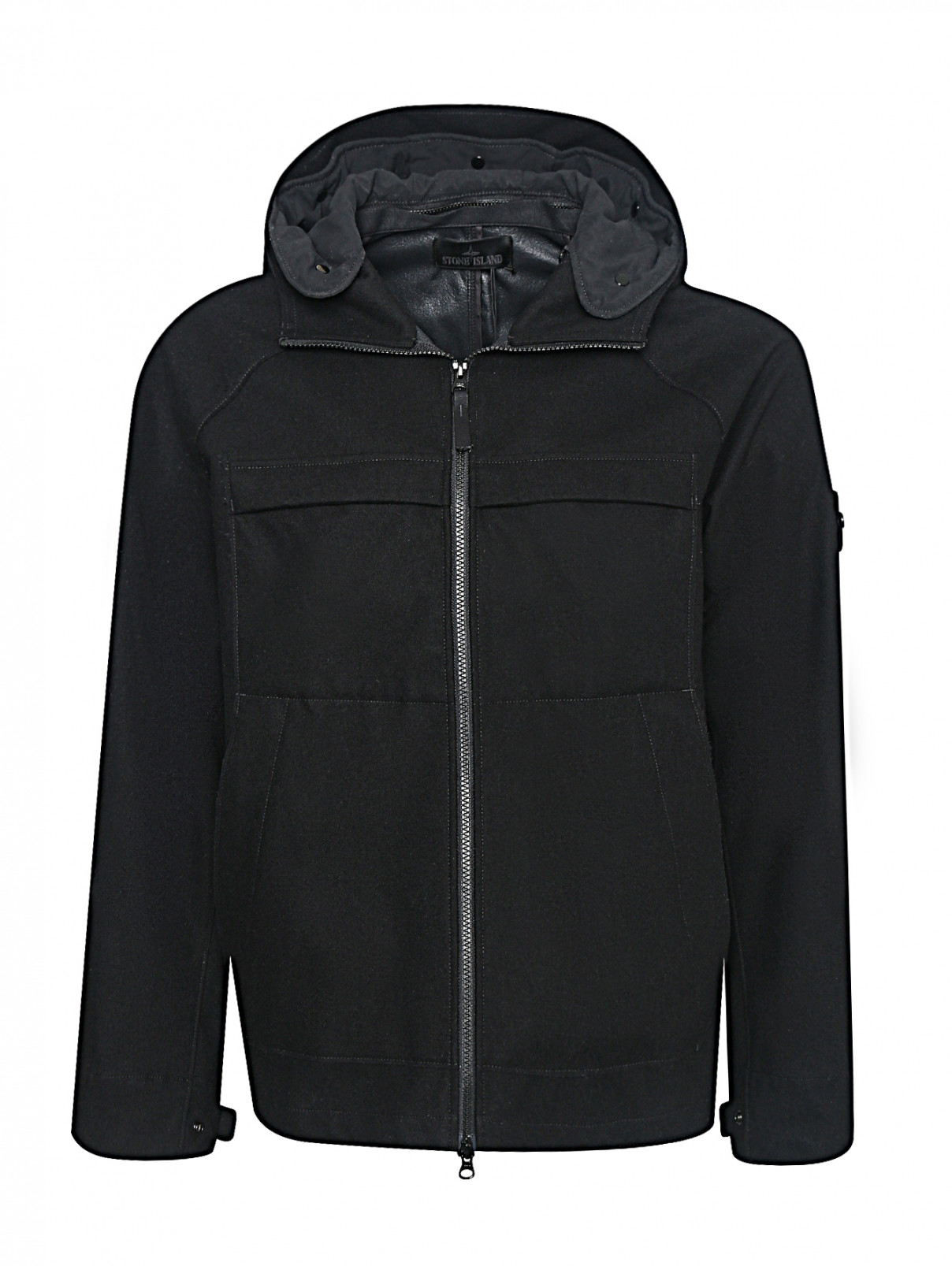 Куртка с накладными карманами Stone Island  –  Общий вид  – Цвет:  Черный