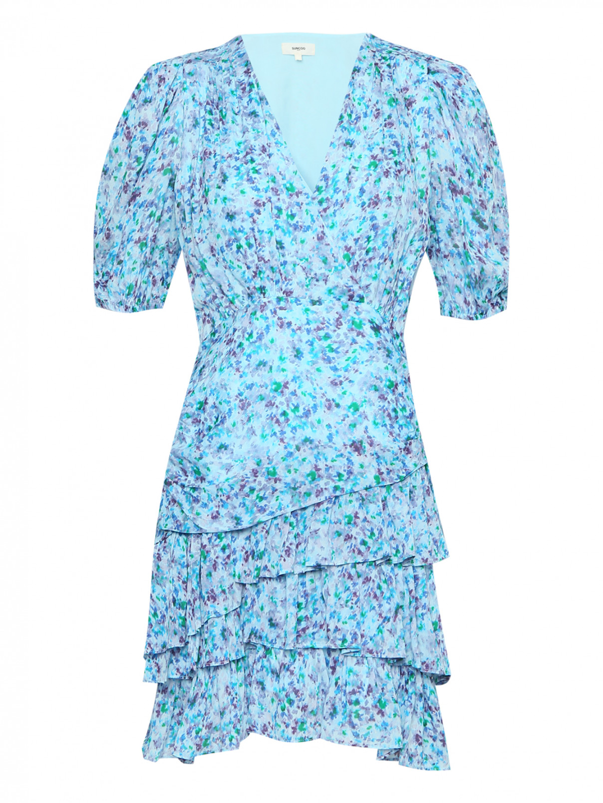 Платье-мини с узором Suncoo  –  Общий вид  – Цвет:  Узор