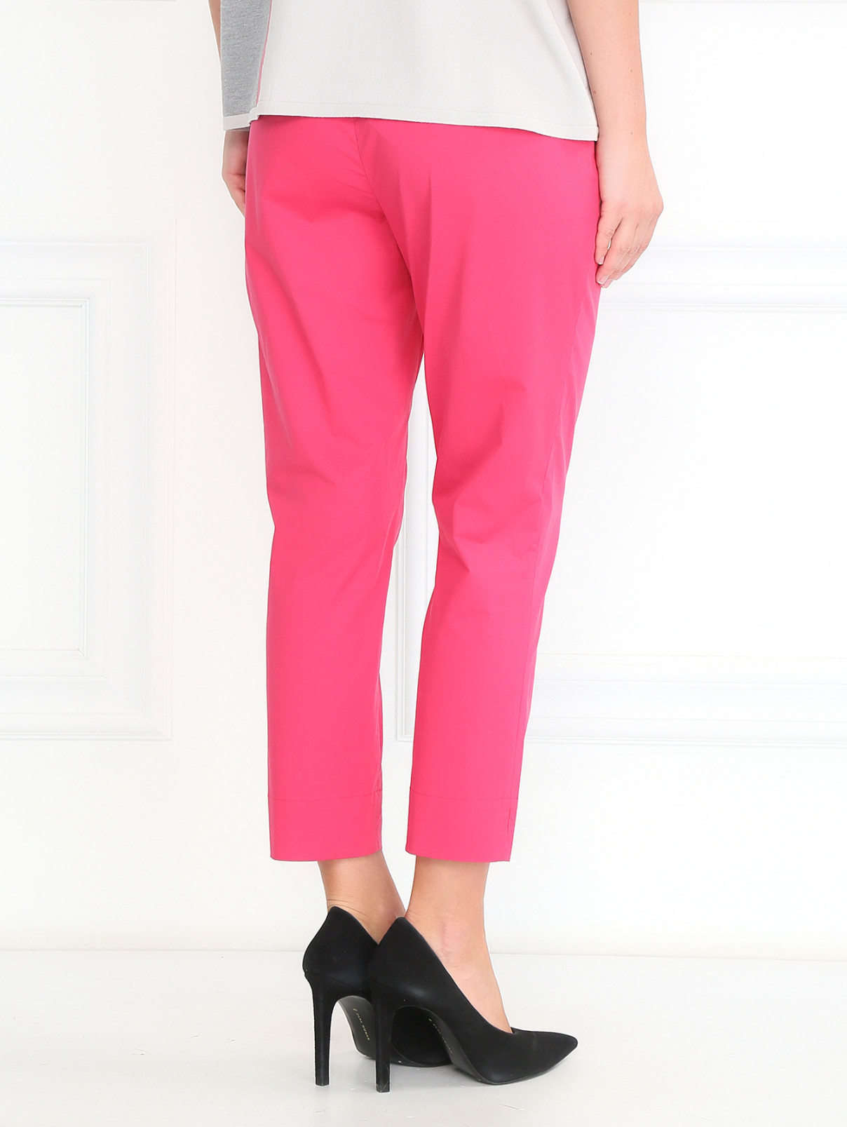 Укороченные брюки из хлопка Devernois  –  Модель Верх-Низ1  – Цвет:  Розовый