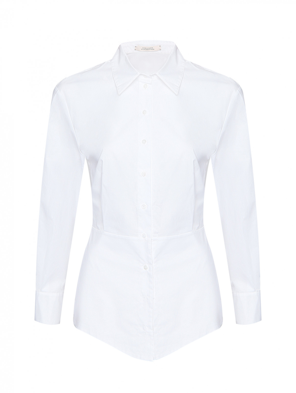 Рубашка из хлопка приталенного кроя Dorothee Schumacher  –  Общий вид  – Цвет:  Белый