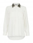 Блуза с воротом, декорированным стеклярусом и бусинами Alberta Ferretti  –  Общий вид