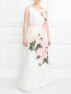 Платье-макси из льна и шелка с цветочным узором Marina Rinaldi  –  МодельОбщийВид
