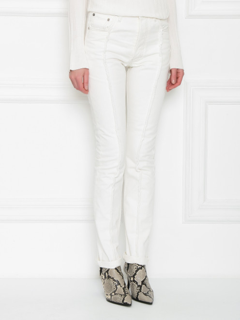 Джинсы из хлопка с высокой посадкой Maison Margiela - МодельВерхНиз