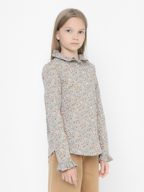 Блуза из хлопка с цветочным узором Il Gufo - МодельВерхНиз