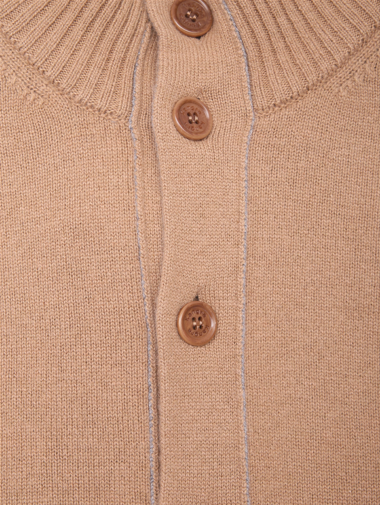Кардиган из смешанной шерсти с карманами Kangra Cashmere  –  Деталь  – Цвет:  Бежевый