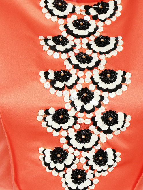 Платье-мини, декорированное бисером и пайетками - Деталь