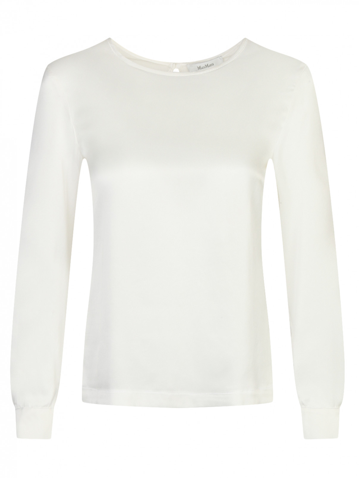 Блуза из шелка с длинными рукавами Max Mara  –  Общий вид  – Цвет:  Белый