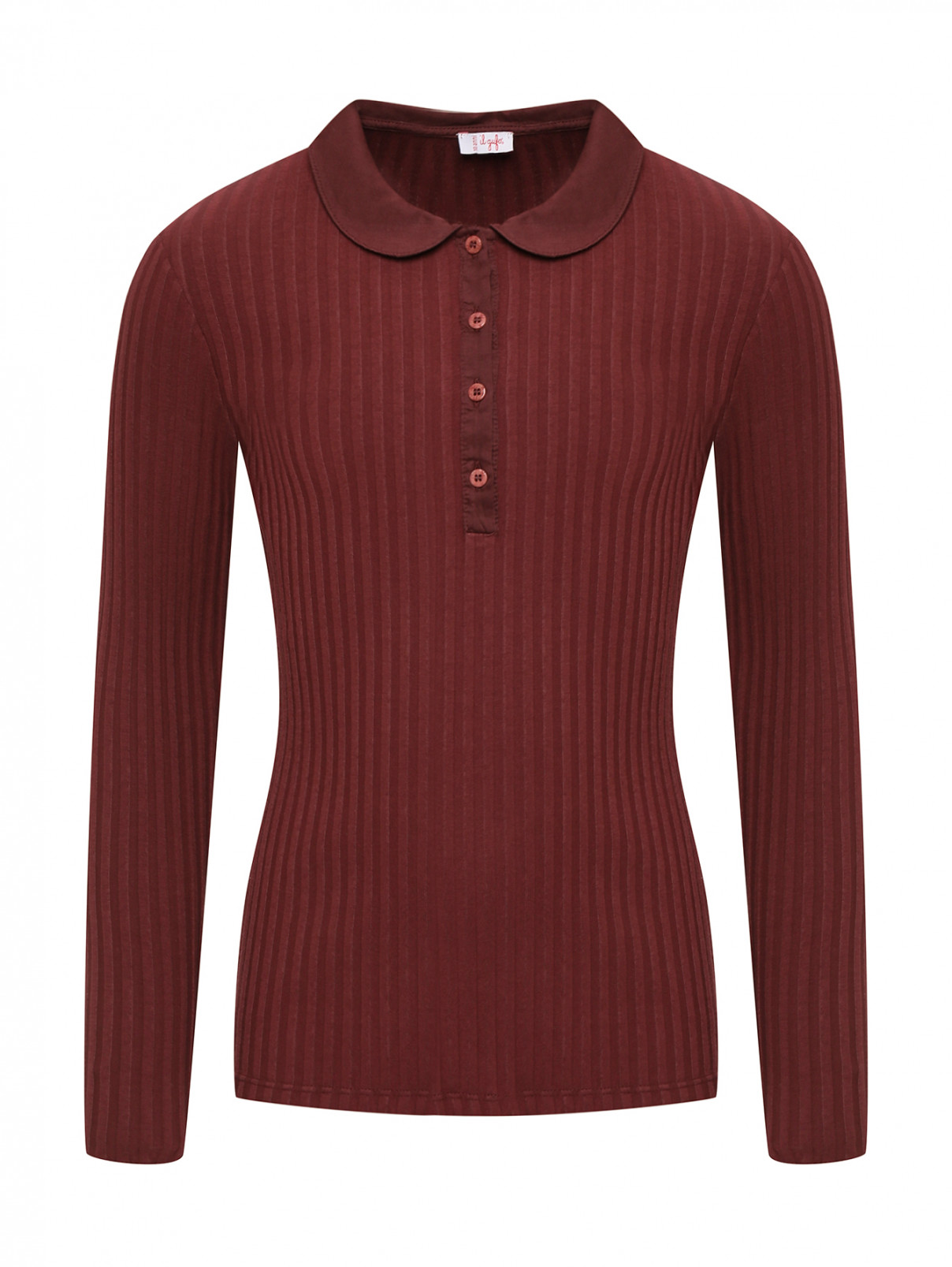 Трикотажная блуза с отложным воротником Il Gufo  –  Общий вид  – Цвет:  Коричневый