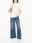 Широкие джинсы с бахромой 3x1  –  МодельОбщийВид