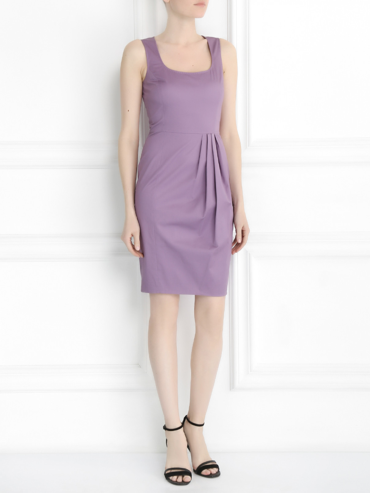 Платье из хлопка Moschino  –  Модель Общий вид  – Цвет:  Фиолетовый