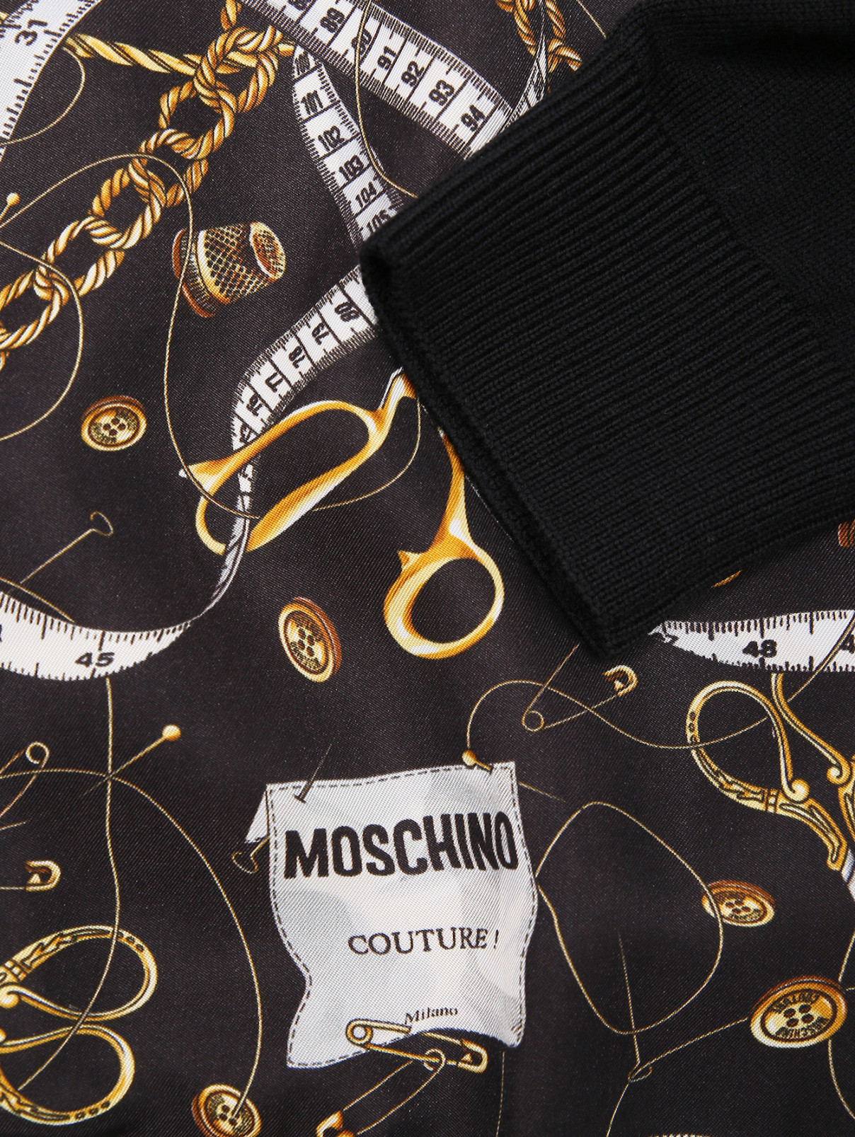 Кардиган из шерсти с узором Moschino  –  Деталь  – Цвет:  Черный