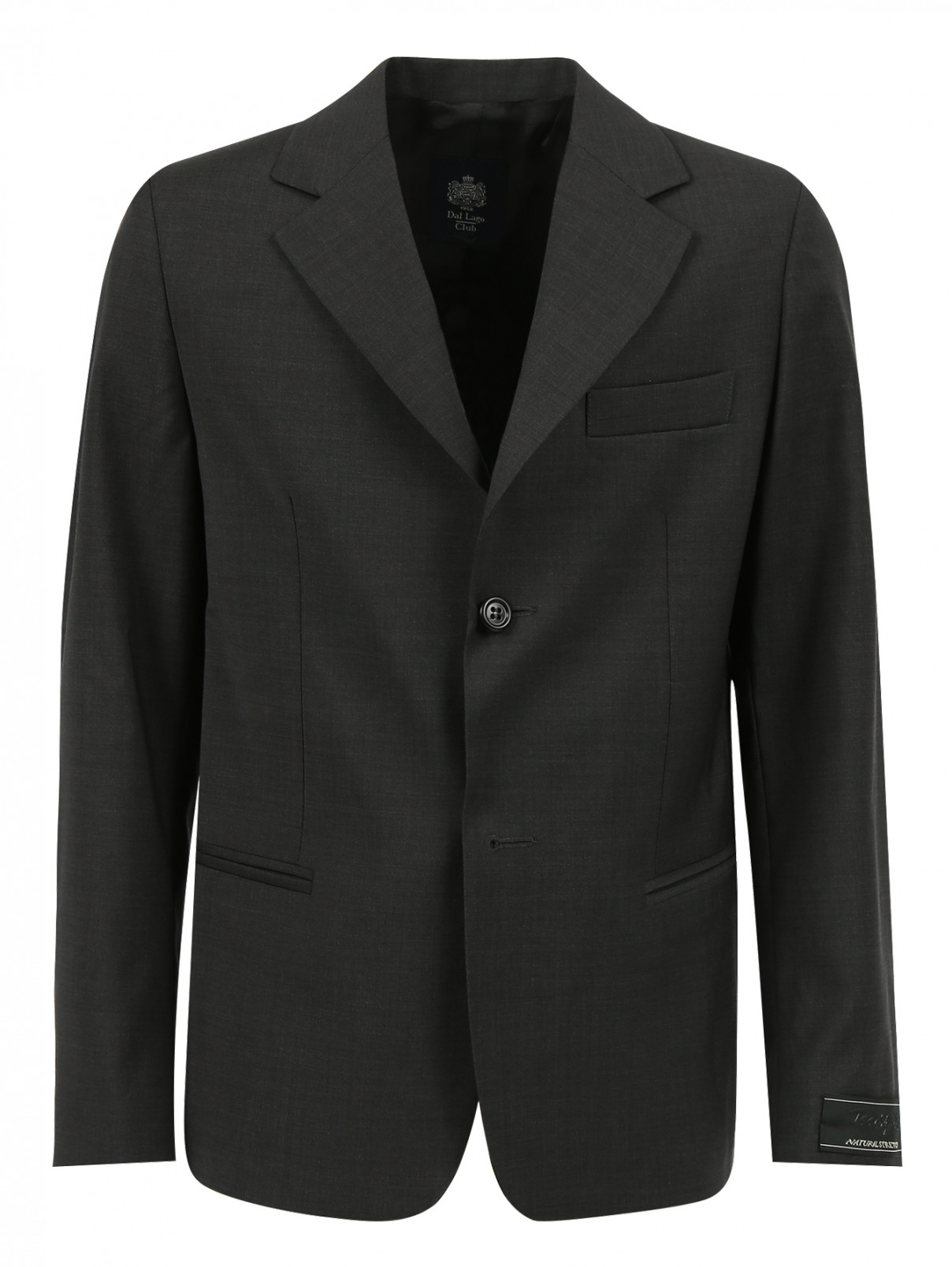Пиджак классический из шерсти Dal Lago  –  Общий вид  – Цвет:  Серый