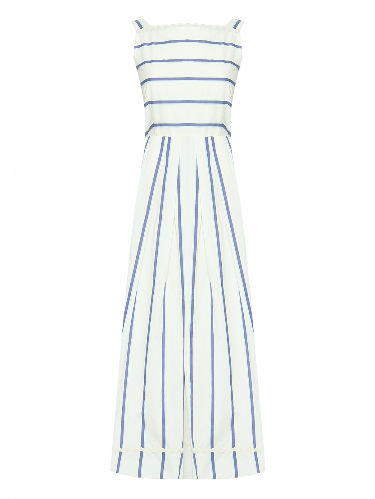 Платье на бретелях в полоску Weekend Max Mara  –  Общий вид  – Цвет:  Белый