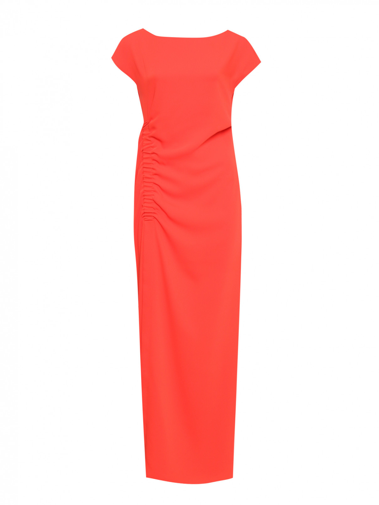 Платье-макси со сборкой P.A.R.O.S.H.  –  Общий вид  – Цвет:  Красный