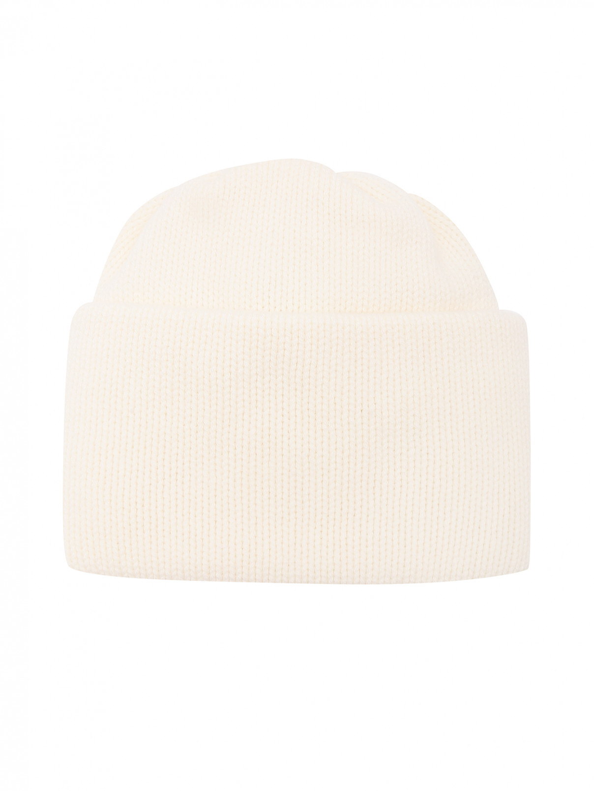 Объемная шапка из кашемира Malo  –  Общий вид  – Цвет:  Белый