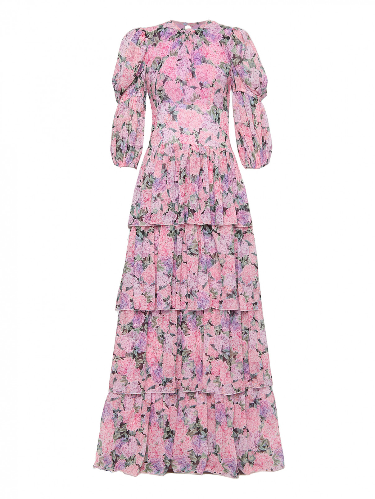 Платье-макси с цветочным узором ODI ET AMO  –  Общий вид  – Цвет:  Мультиколор