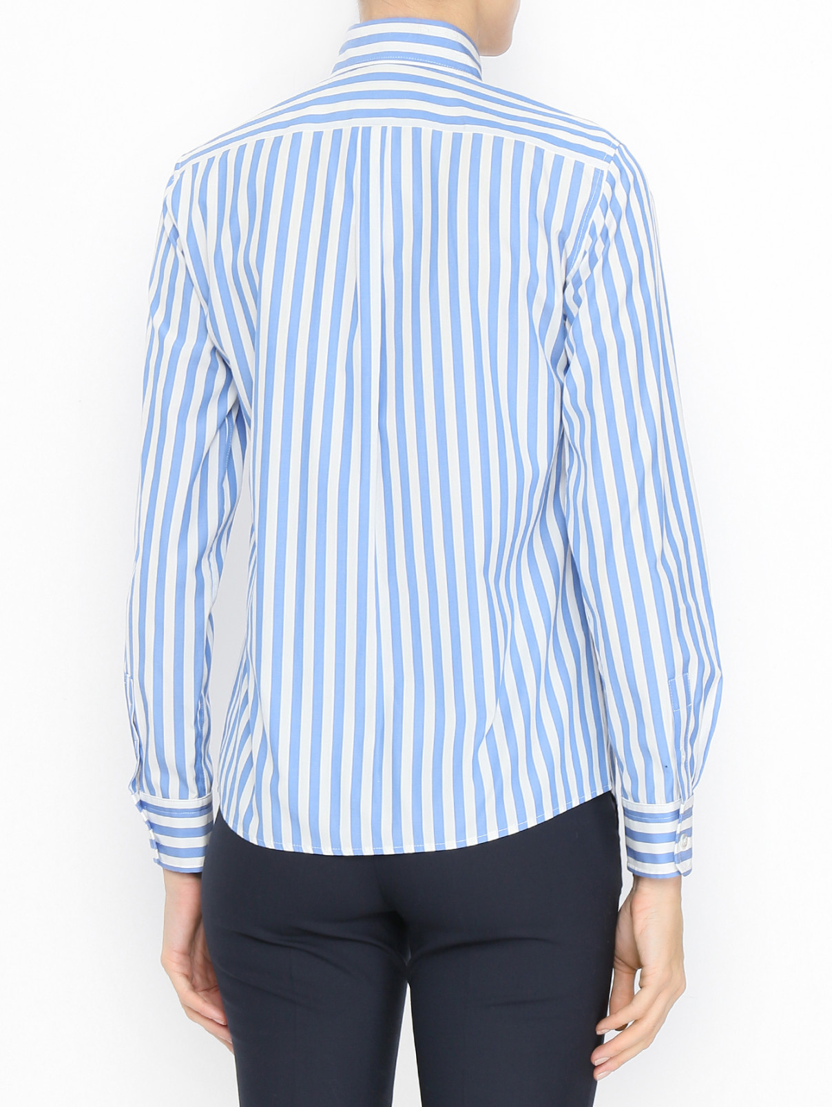 Рубашка из хлопка с узором Weekend Max Mara  –  МодельВерхНиз1  – Цвет:  Синий