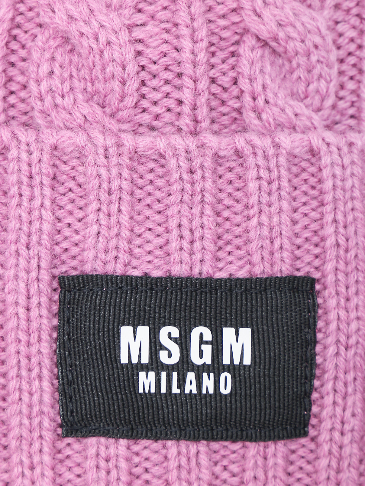 Однотонная шапка с логотипом MSGM  –  Деталь  – Цвет:  Фиолетовый