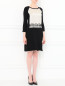Платье-футляр из хлопка с контрастной вставкой Alberta Ferretti  –  Модель Общий вид