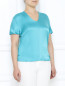 Блуза из шелка с коротким рукавом Marina Rinaldi  –  Модель Верх-Низ
