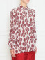 Рубашка из шелка с принтом Marina Rinaldi  –  МодельВерхНиз