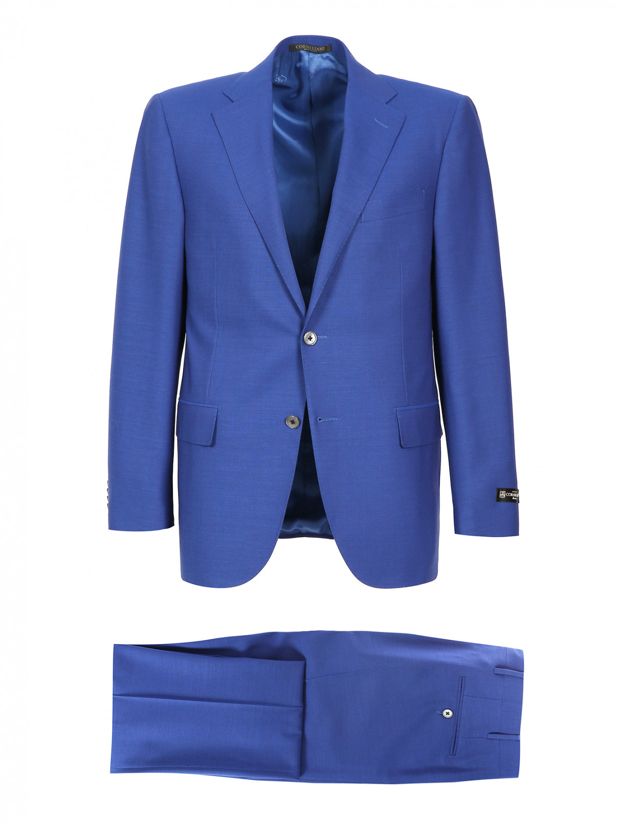 Классический костюм из шерсти Corneliani  –  Общий вид  – Цвет:  Синий