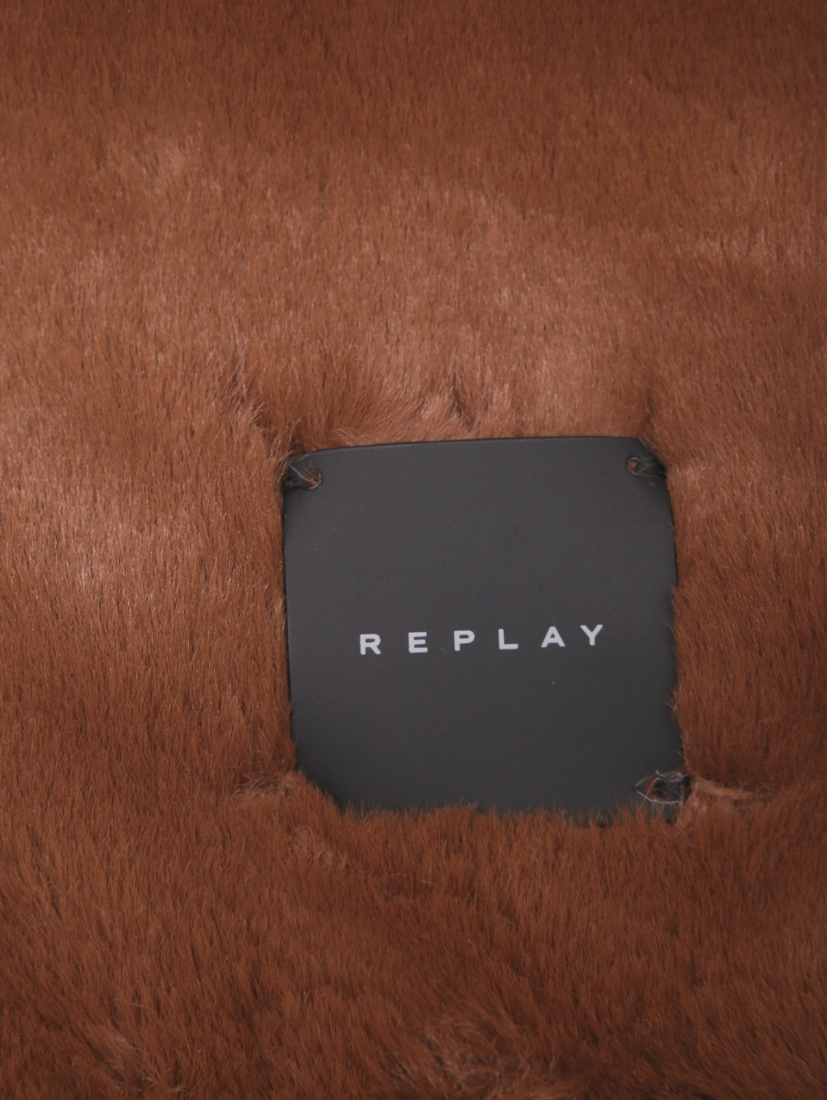 Узкий шарф из текстиля Replay  –  Деталь  – Цвет:  Коричневый