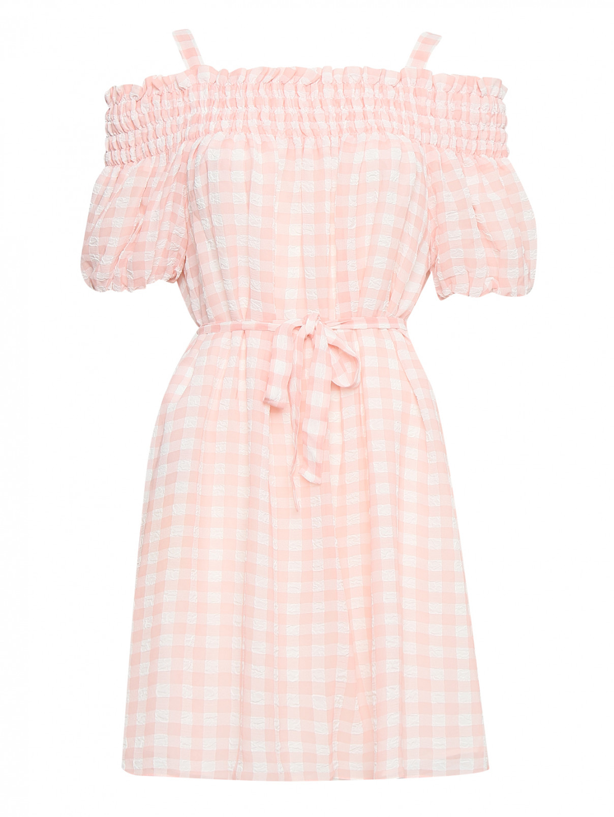 Платье свободного кроя с узором BOUTIQUE MOSCHINO  –  Общий вид  – Цвет:  Розовый