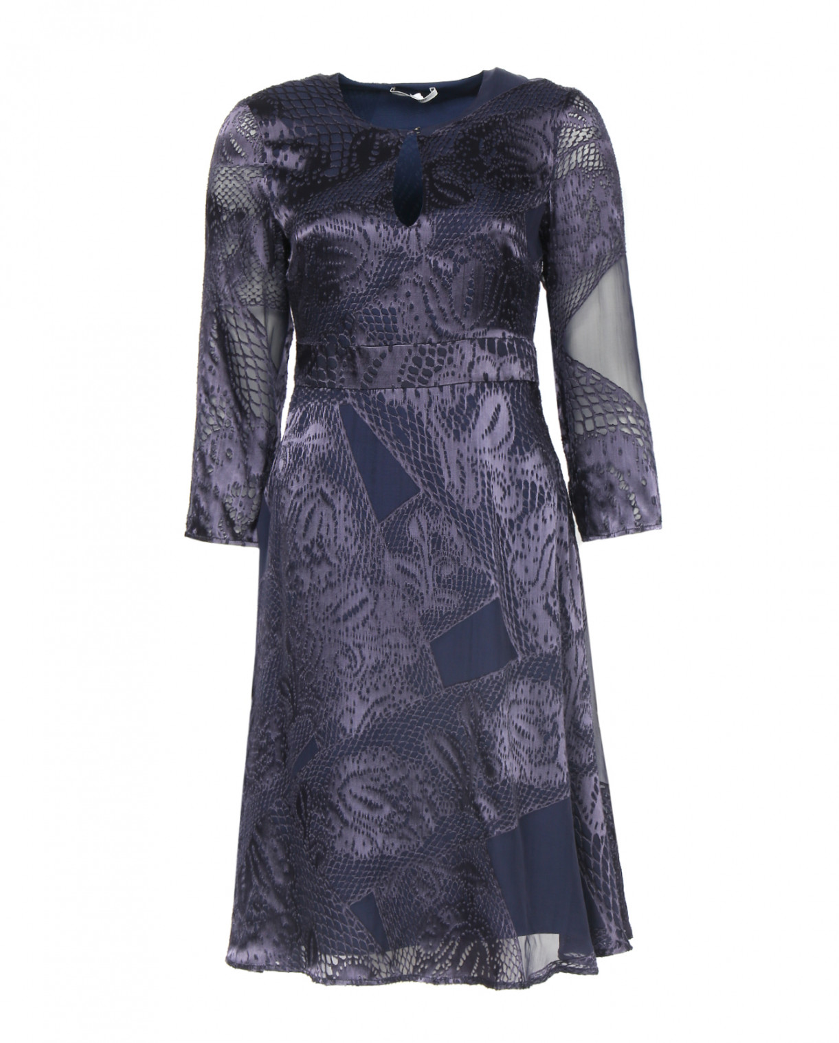 Платье с длинным рукавом и узором Les Petites...  –  Общий вид  – Цвет:  Фиолетовый
