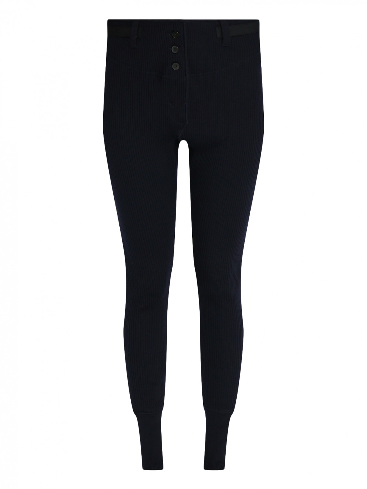 Трикотажные брюки из шерсти Jil Sander  –  Общий вид  – Цвет:  Синий