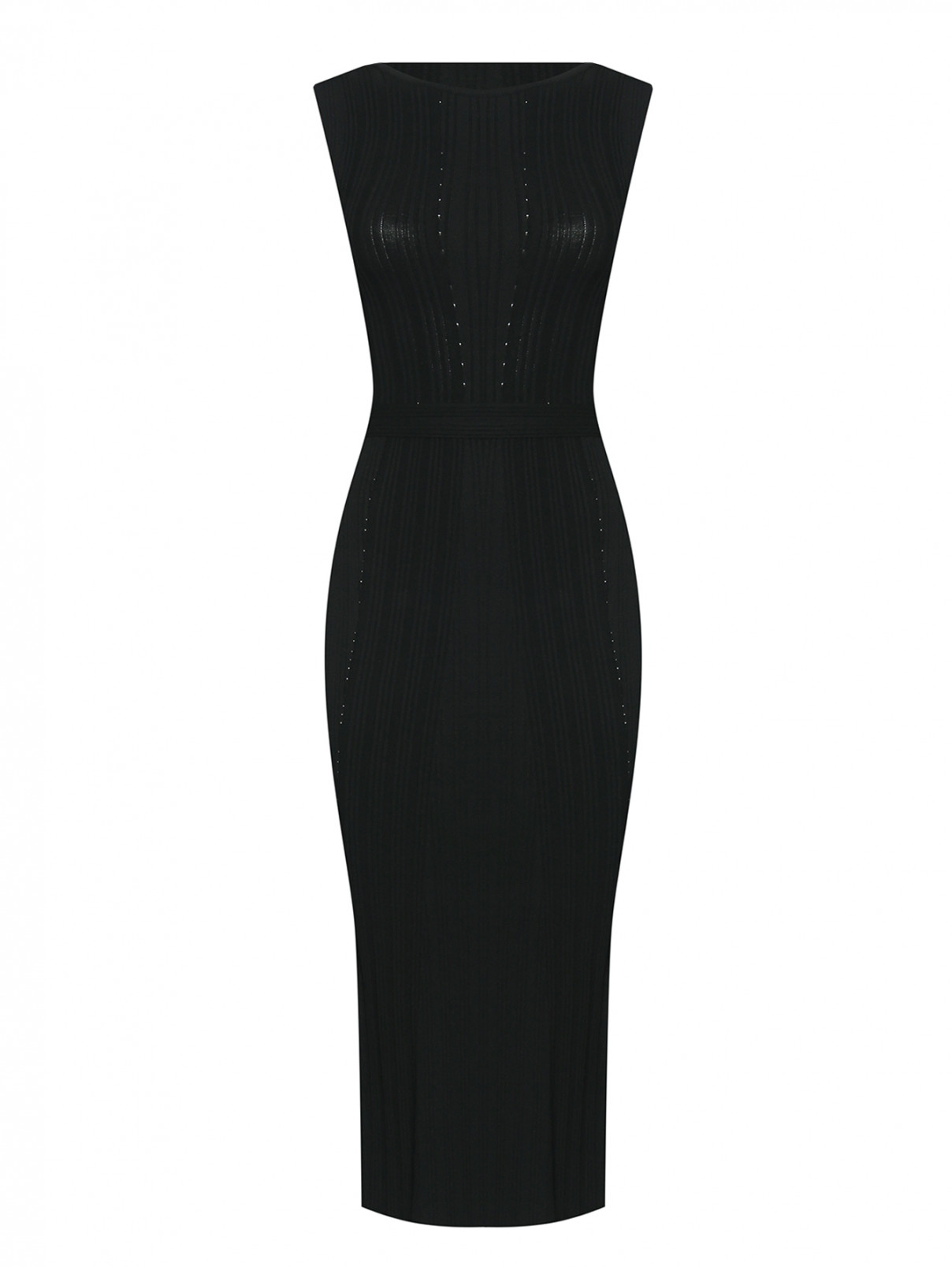 Платье-миди с открытой спиной Ermanno Scervino  –  Общий вид  – Цвет:  Черный