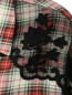 Блуза из хлопка с узором "клетка" и кружевной отделкой Antonio Marras  –  Деталь1