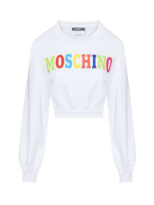 Укороченный свитшот из хлопка на резинке Moschino - Общий вид