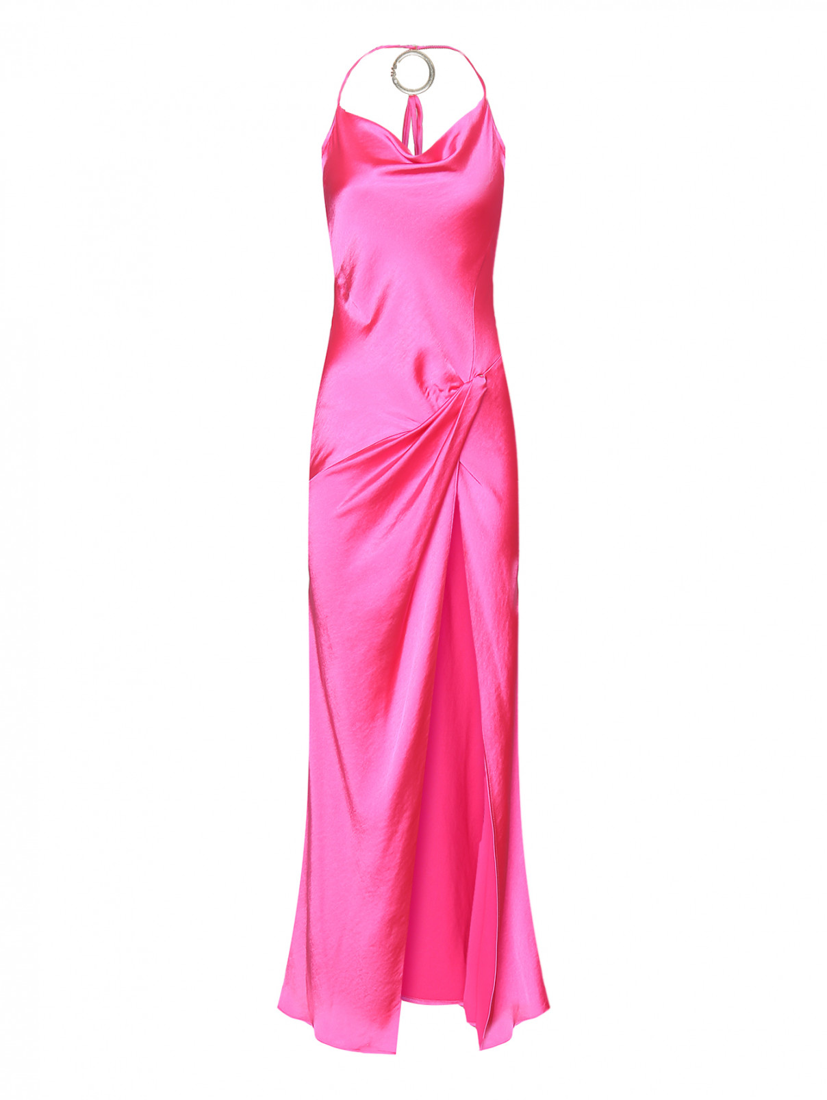 Платье с высоким разрезом PINKO  –  Общий вид  – Цвет:  Розовый