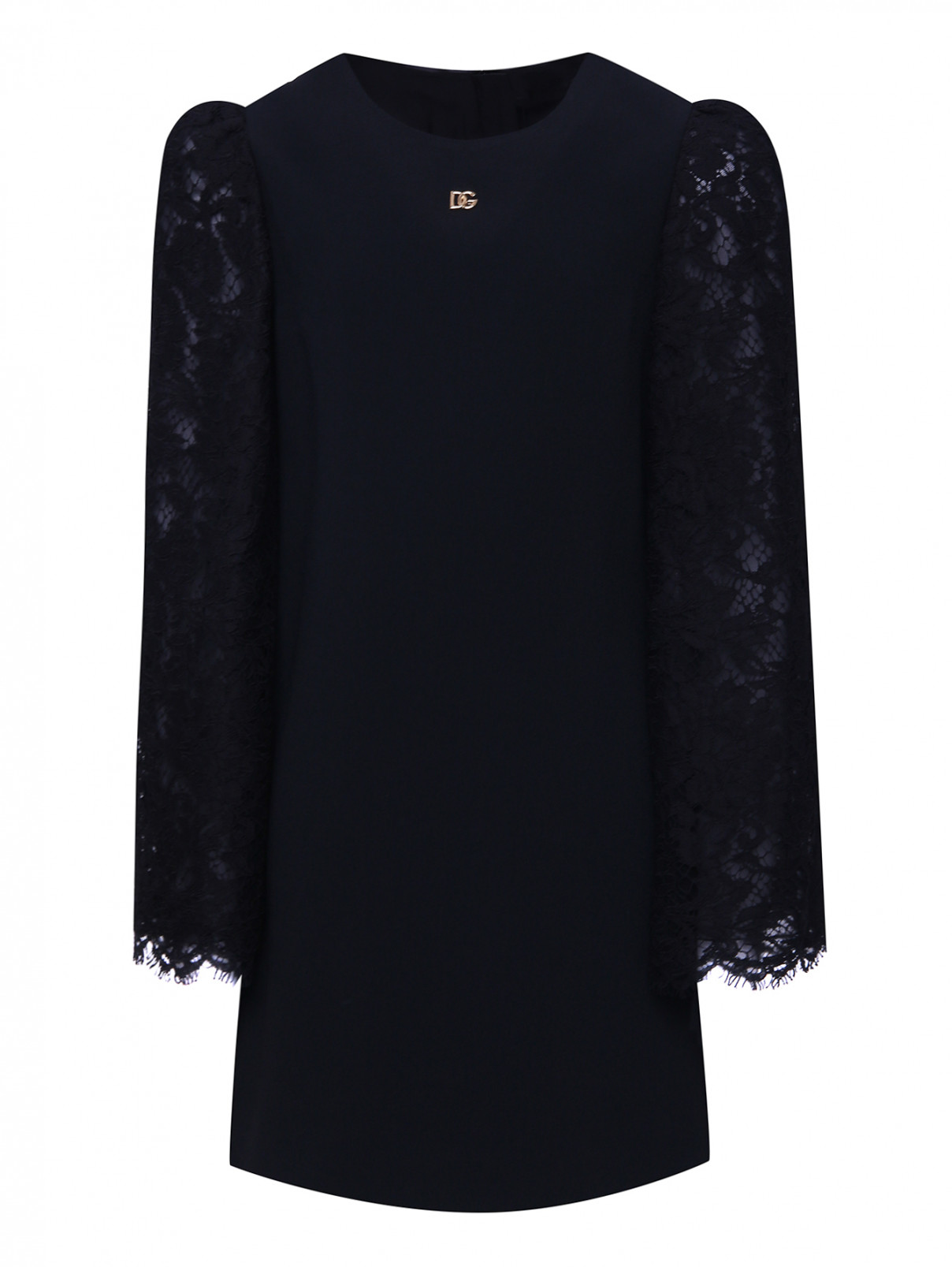 Платье с кружевными рукавами Dolce & Gabbana  –  Общий вид  – Цвет:  Черный