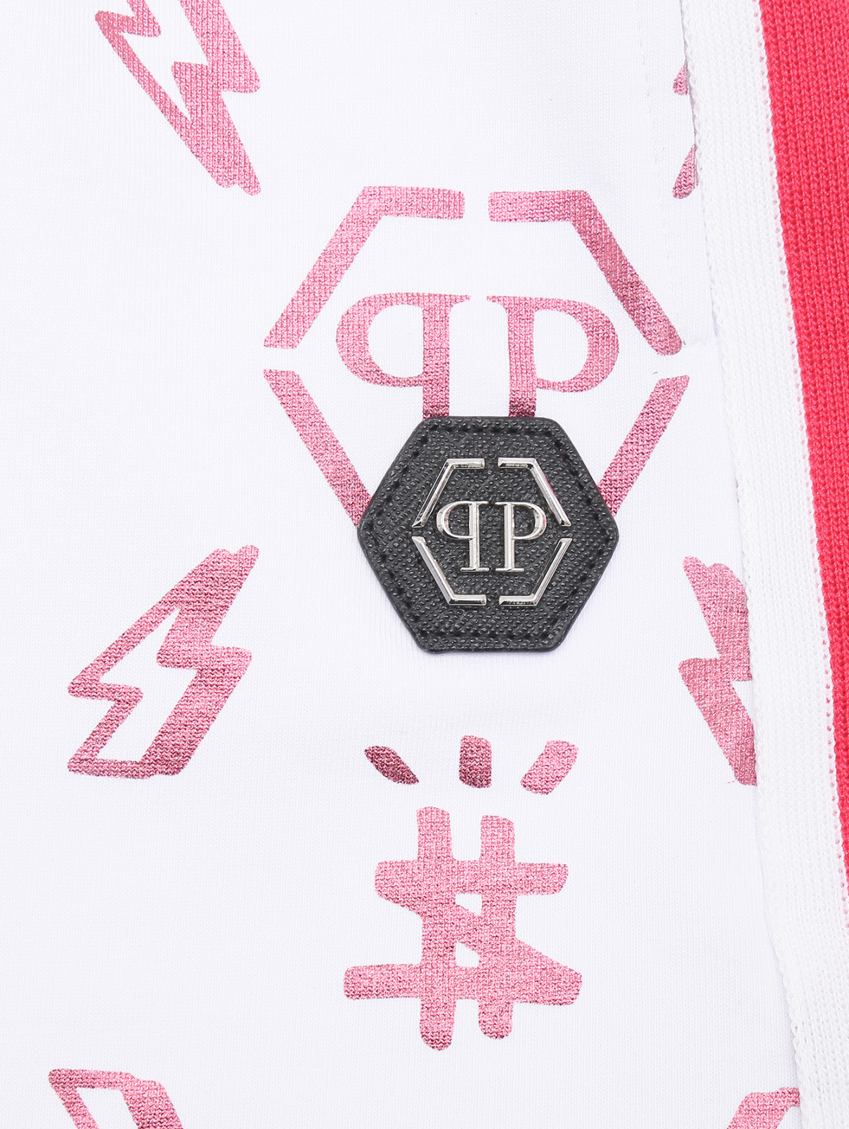 Трикотажные шорты с принтом Philipp Plein  –  Деталь  – Цвет:  Белый