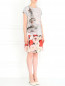 Юбка-мини из шелка с цветочным узором Moschino Cheap&Chic  –  Модель Общий вид