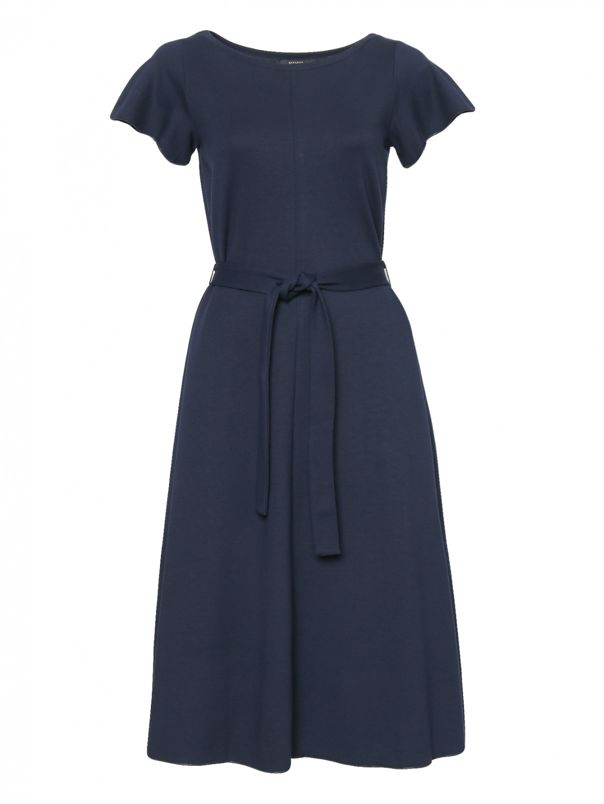 Платье-миди с короткими рукавами Weekend Max Mara  –  Общий вид  – Цвет:  Синий