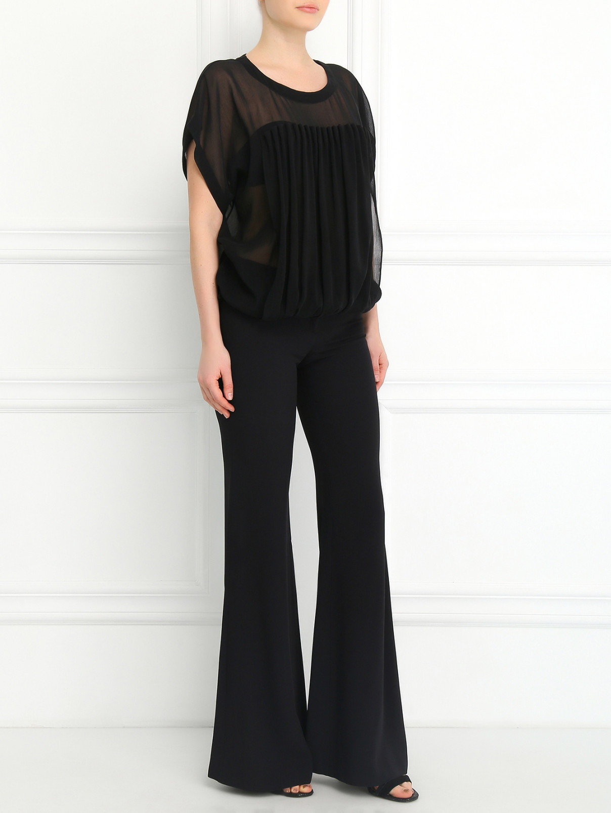 Блуза из хлопка и шелка Jean Paul Gaultier  –  Модель Общий вид  – Цвет:  Черный
