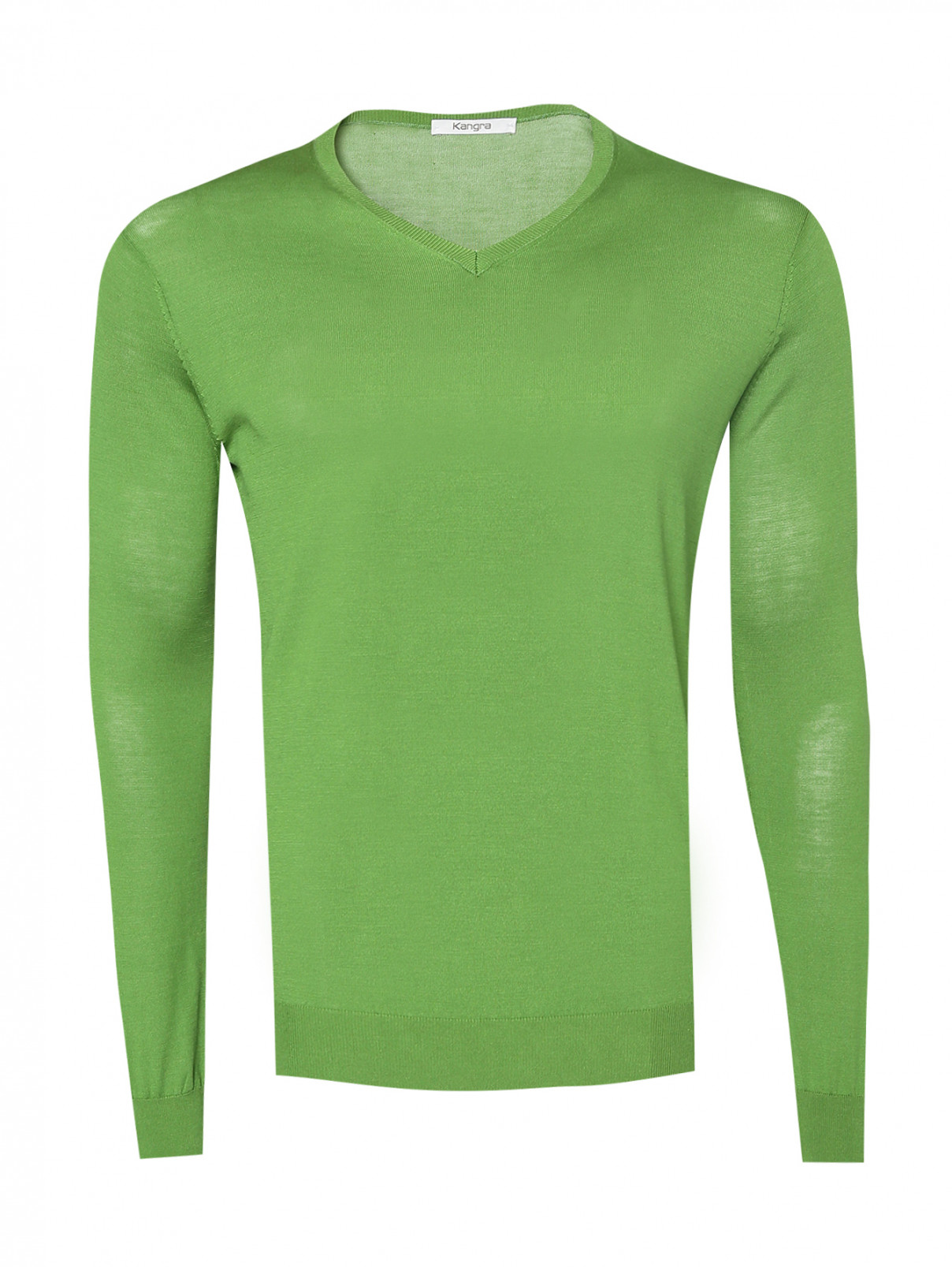 Джемпер из шелка Kangra Cashmere  –  Общий вид  – Цвет:  Зеленый