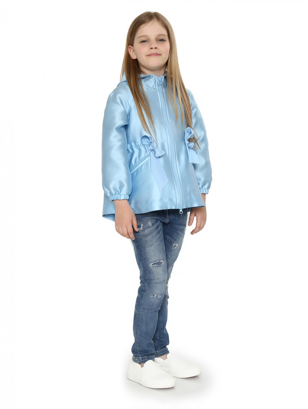 Легкая куртка на молнии с двумя боковыми карманами MiMiSol  –  Модель Общий вид  – Цвет:  Синий