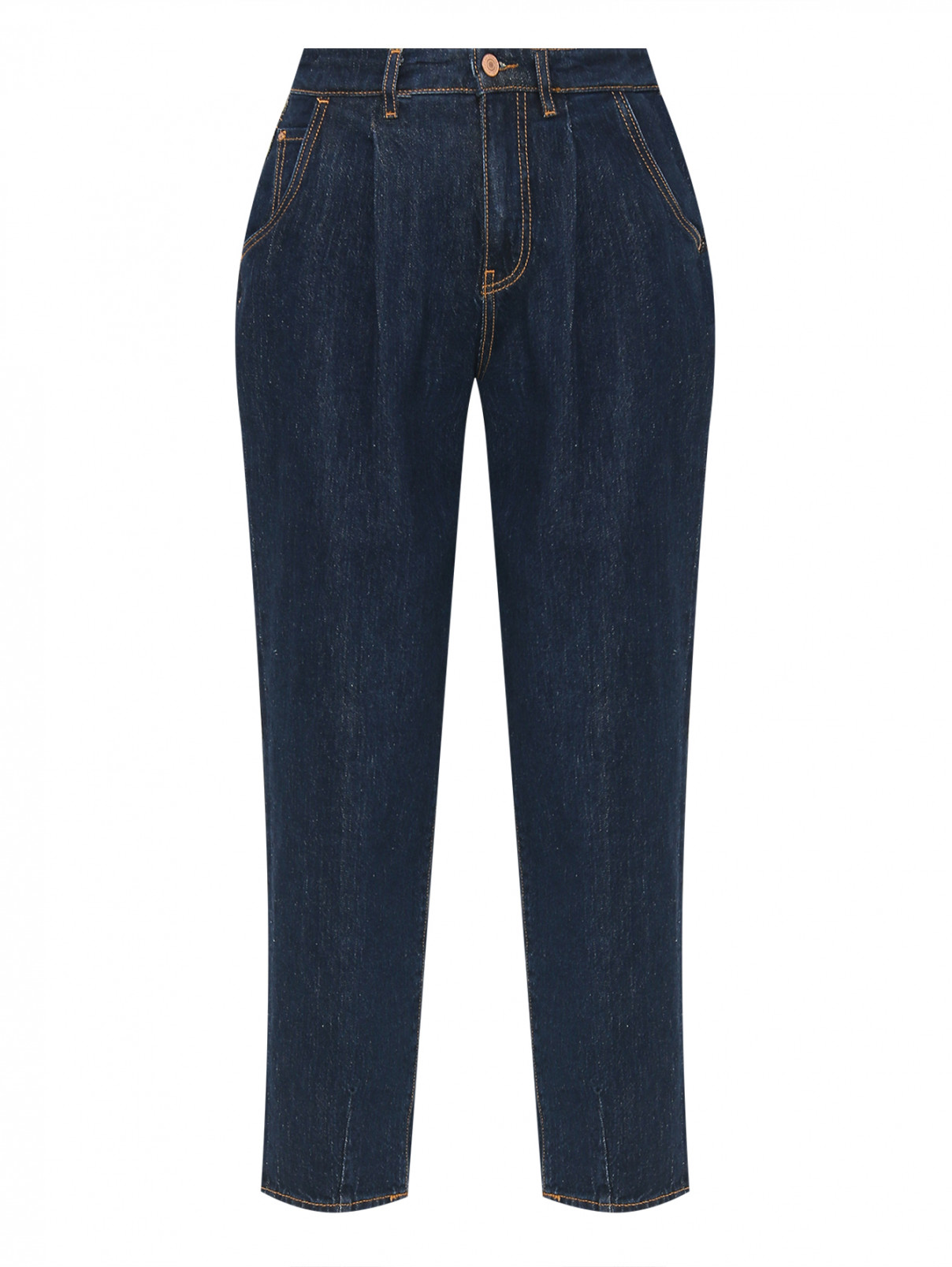 Однотонные широкие джинсы Guess  –  Общий вид  – Цвет:  Синий