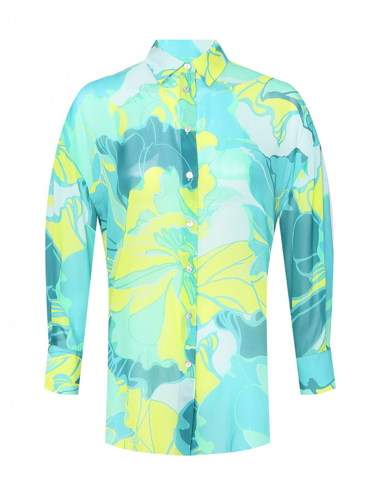 Рубашка из вискозы с узором Shade  –  Общий вид  – Цвет:  Узор