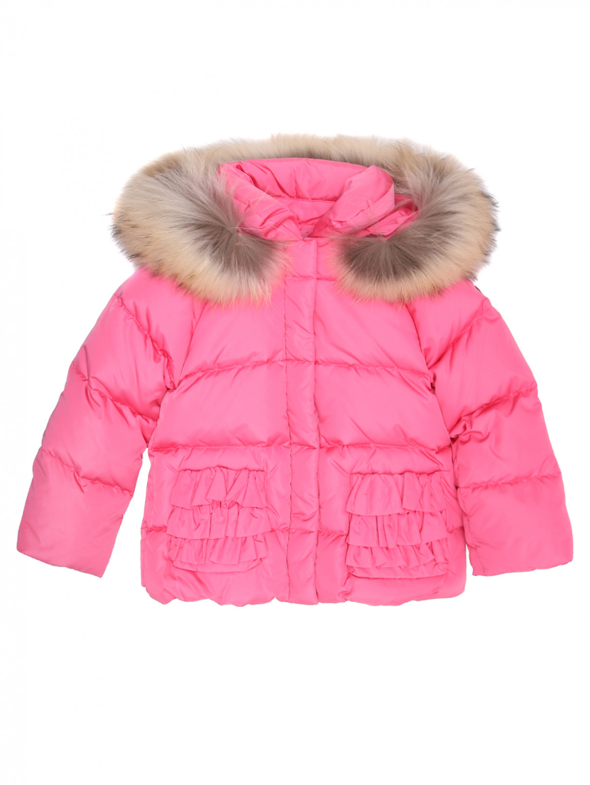 Пуховая куртка с карманами Il Gufo  –  Общий вид  – Цвет:  Розовый